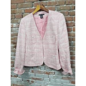 Pink and white jacket blazer